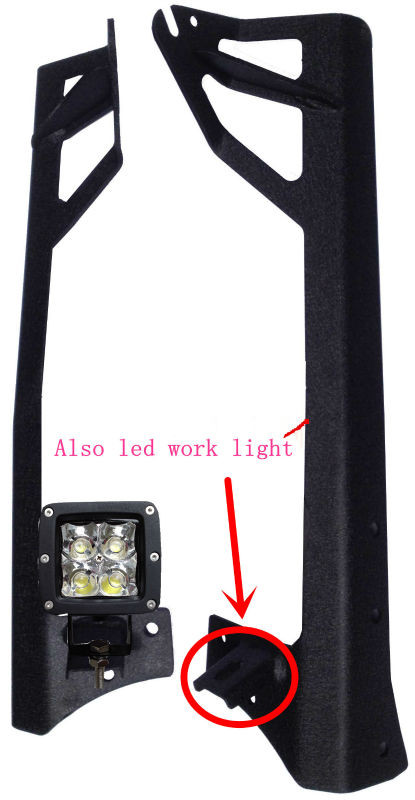 Flexible Iron Black Durable LED Lightbar Bracket For Jeep Wrangler