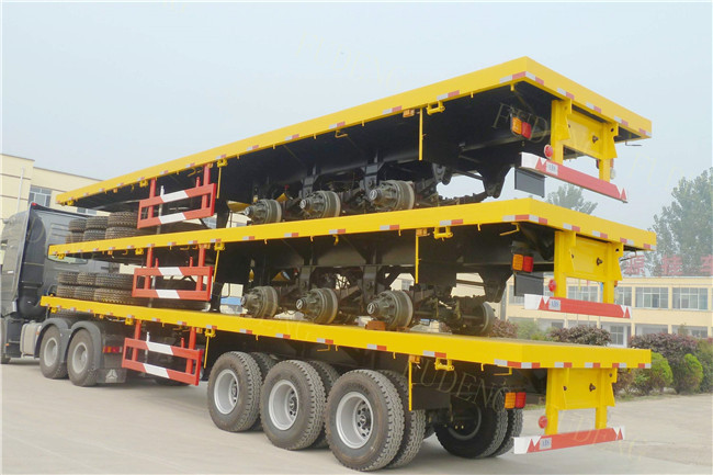 20 Ft 40 Ft 45 Feet Flatbed Semi Trailer Platform High Bed Trailers For Container Delivery