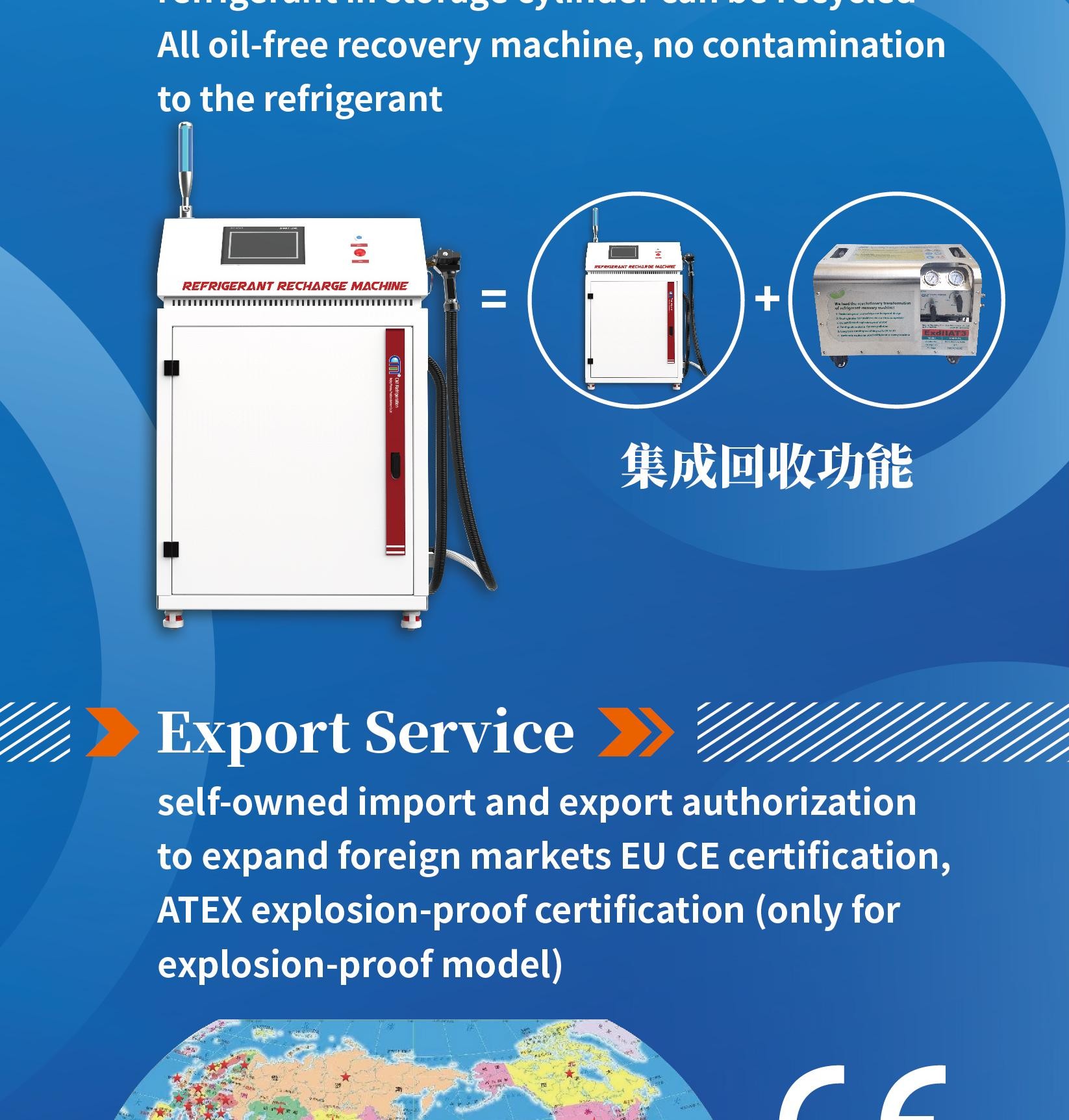 PLC Refrigerant Gas Filling Machine R134a R410a Automatic AC Recharge Equipment