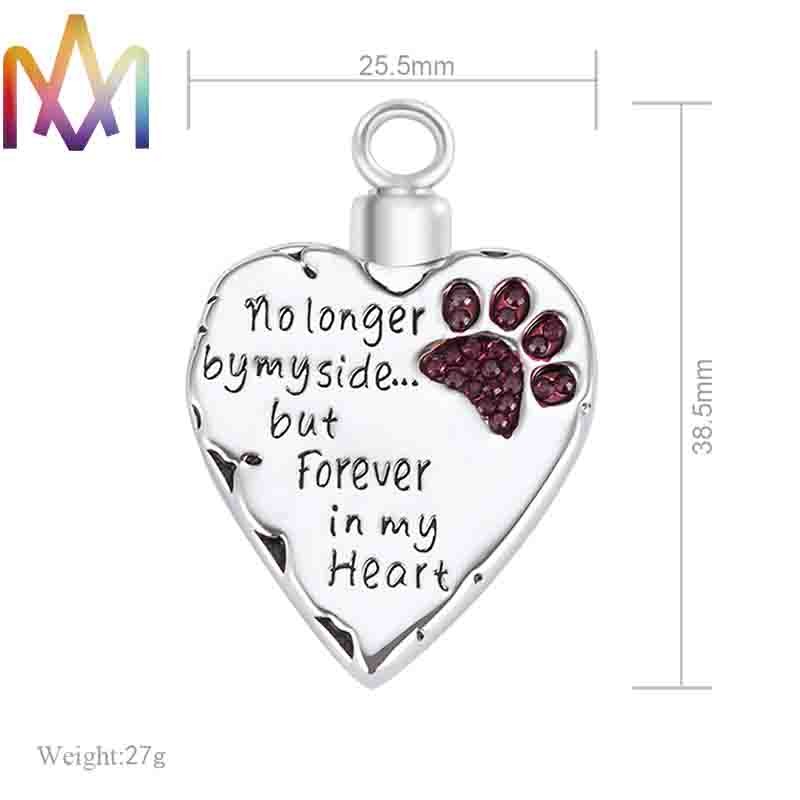 Engraved 304 Stainless Steel Heart Cremation Urn Necklace