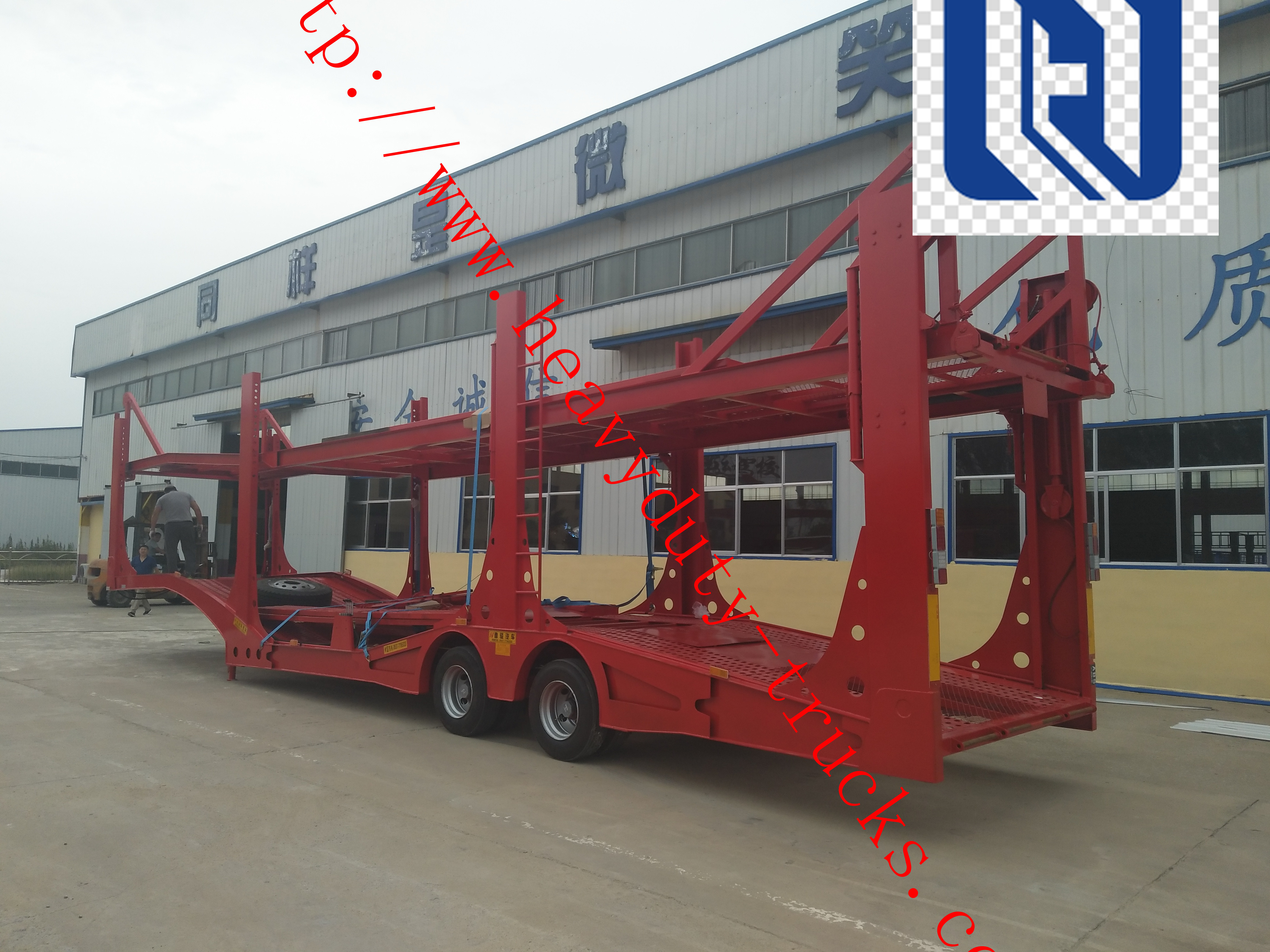 CIVL 15M Transport Vehicle / Car Carrier Truck Trailer Q235 Material With FUWA Brand Axles
