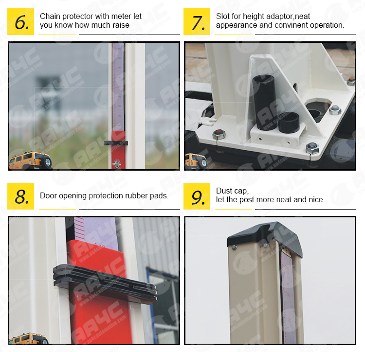 AA4C Hydraulic two post lift AA-2PFP45 floorplate version , 4.5T 8 fold profile column new carriage