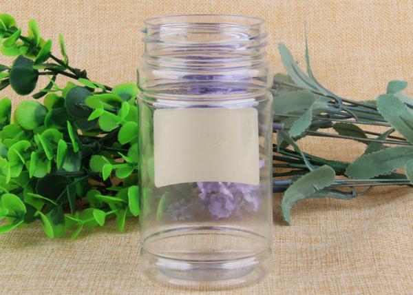 Transparent PET Plastic Cosmetic Jar Container with Aluminum / Plasitc Cap
