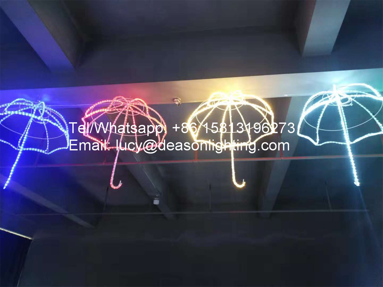 Hanging christmas decorations light street motif led umbrella