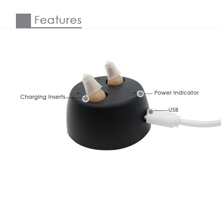 Completely In Canal Rechargeable Hearing Aids For Deaf People Blue Red