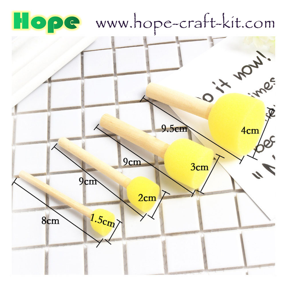 Kids DIY Hobby Acrylic Watercolor Painting Art Craft Plastic Handle Foam Paint Roller mini Sponge stamp roller brush