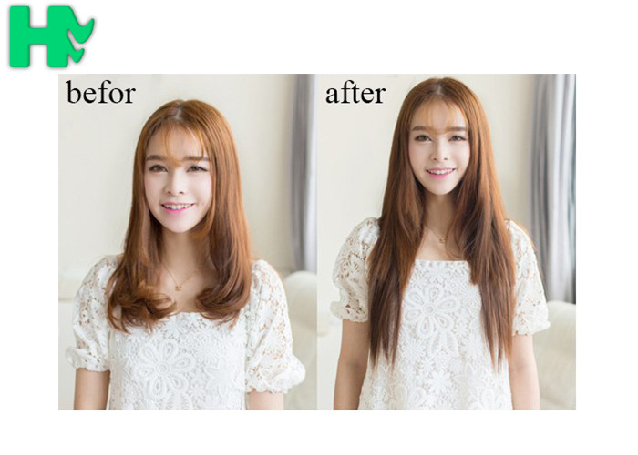 Heat Resistant Fiber Synthetic Clip In Hair Extension Silk Straight For Women
