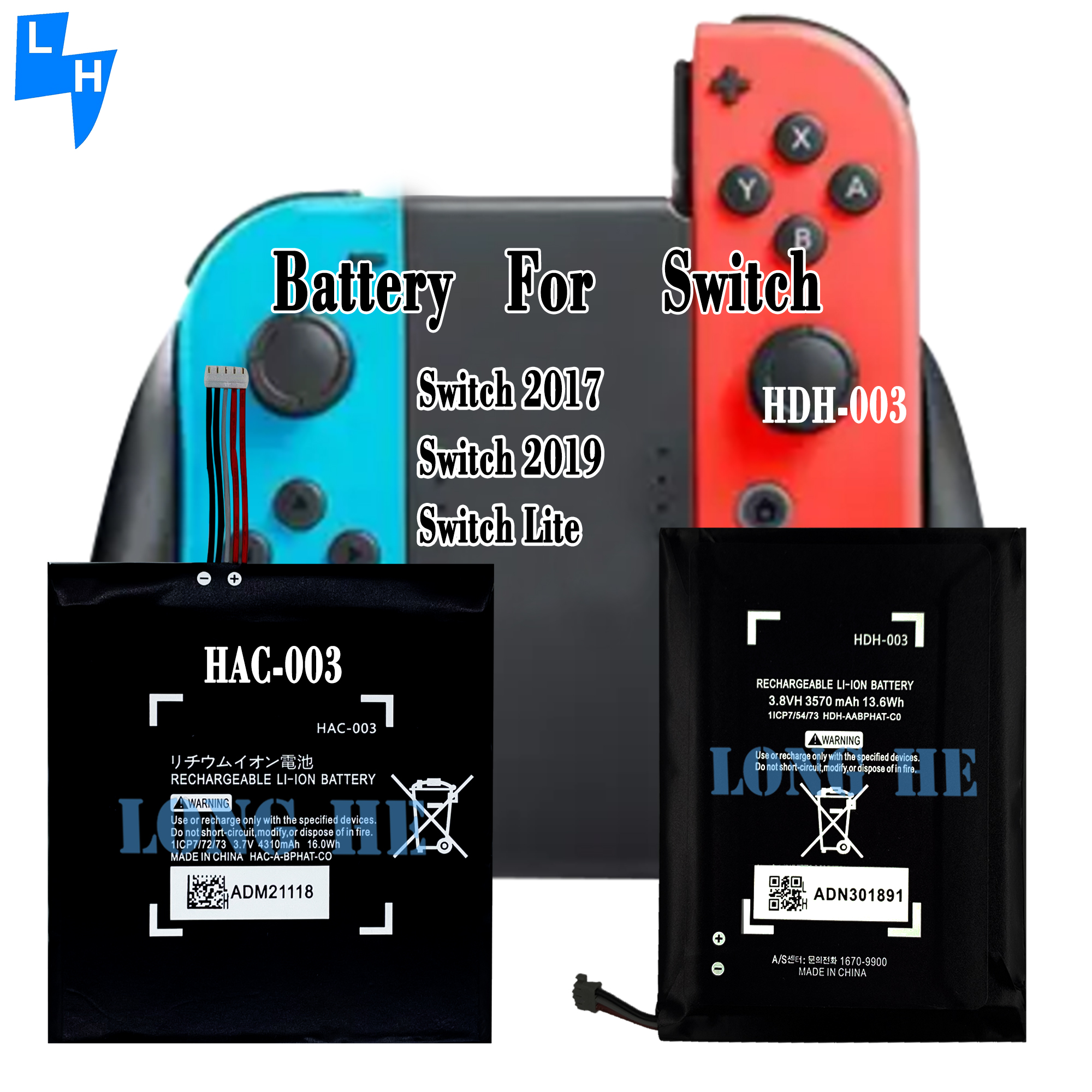 Switch 2017 Switch 2019 Switch Lite Battery HAC-003 HDH-003 for Long Gaming Sessions