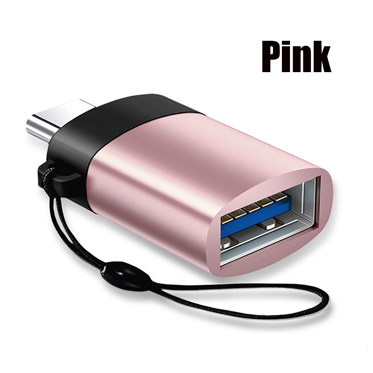 High Compatible Mini Lanyard Metal Shell OTG Type C 3.1 Male to USB 3.0 Female Adapter