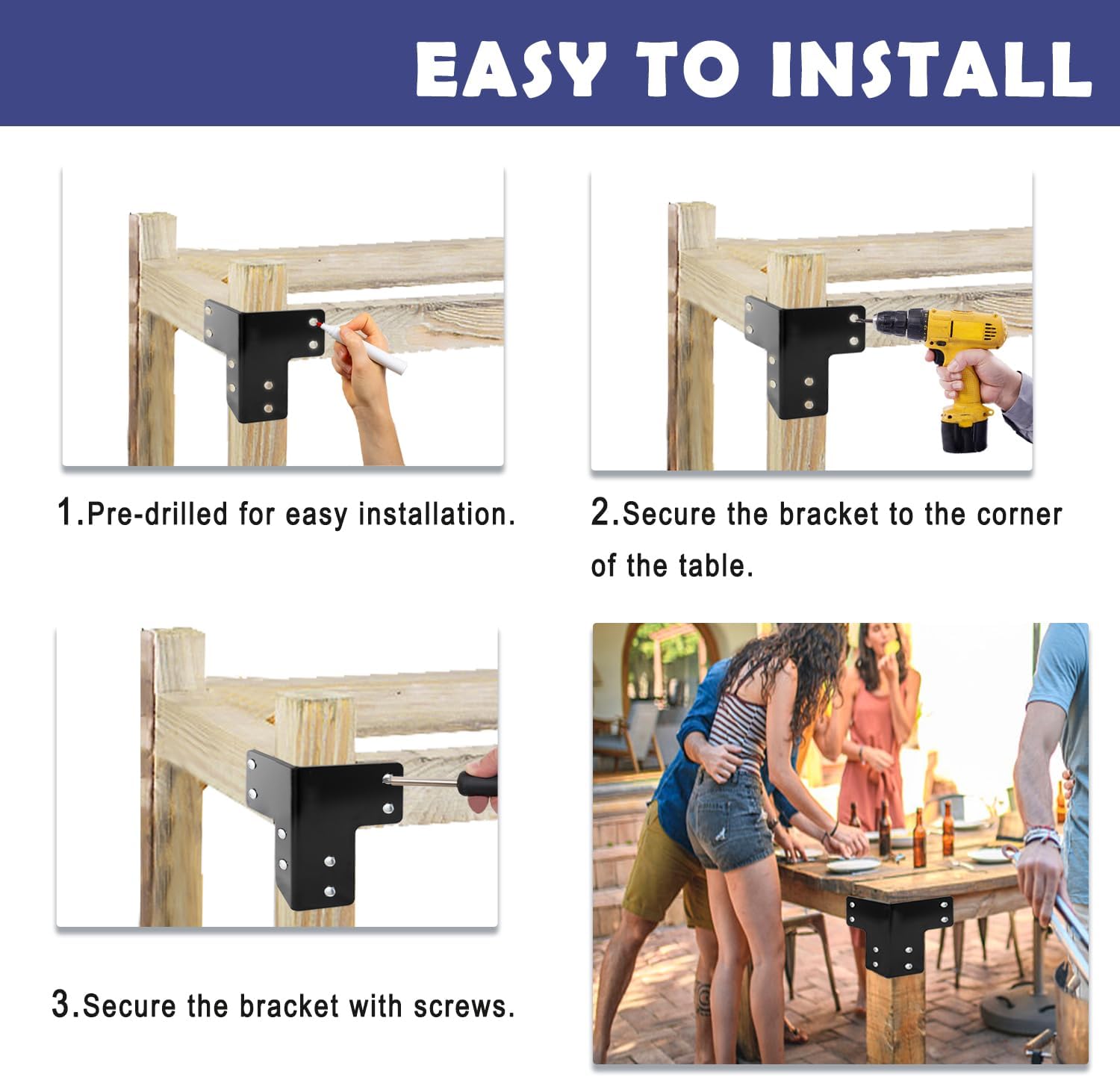 Sturdy Steel Workbench Corner Bracket Kit With Brass Material OEM