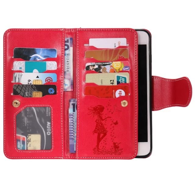 iPhone Leather Folio Book Style Case Wallet,Built-in 9 Card Slots Cash Pocket, Phone Case for iphone 7, iphone se