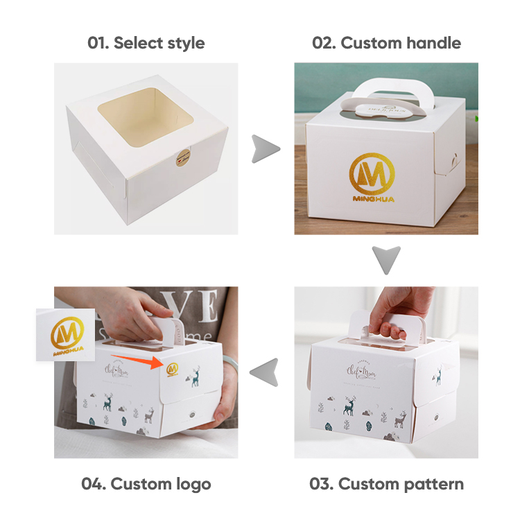 ISO9001 Certified Custom Cake Boxes for Wedding and Birthday 10x10x5 20x20x8