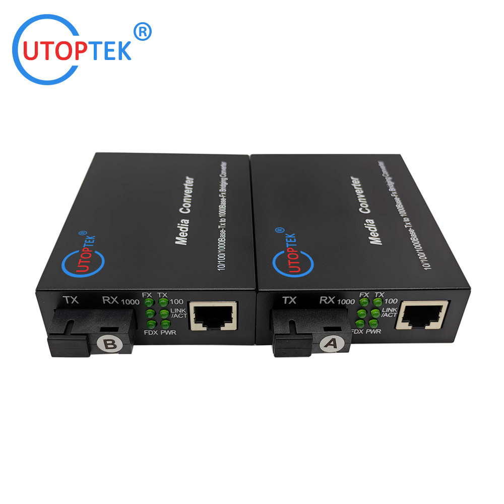 10/100Mbps Fiber media converter 20km single SC fast Ethernet RJ45 to Fiber Media Converter for CCTV Network security