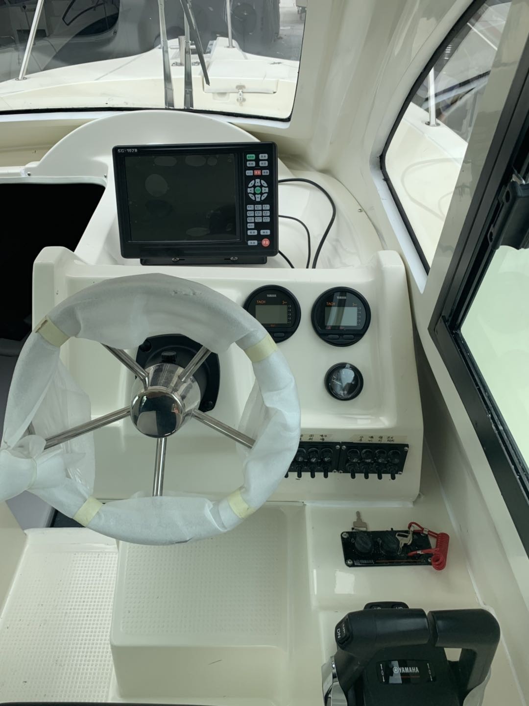 2023 new 8.7m GRP fishing yacht with cabin in cheap price with two engines