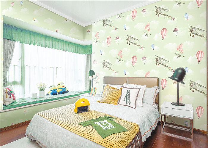 Pvc Vinyl Kids Bedroom Wallpaper Washable Soundproof With Foaming Tech
