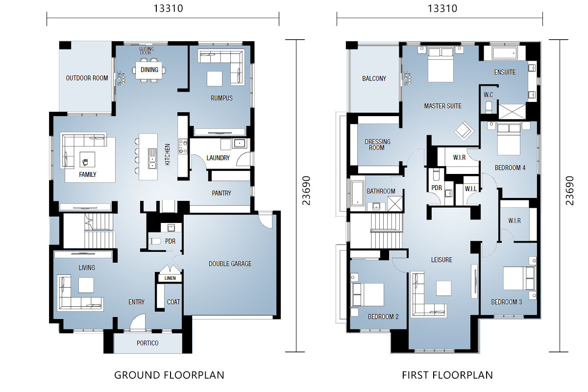 Luxury Prefab Villa 2 Story Steel Frame Modular Home With 4 Bedroom Standard Prefabricated House Kits