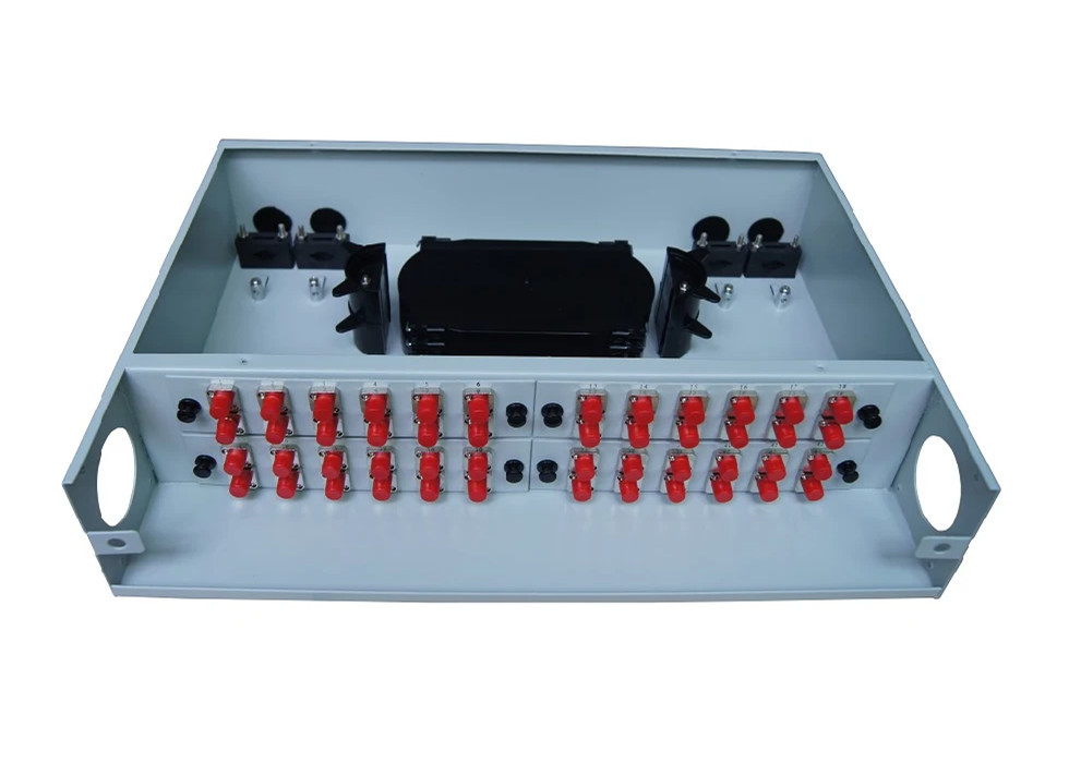 Rack Mounted ODF Fiber Termination Fixed 2U 48 Core Fiber Optic Termination Box