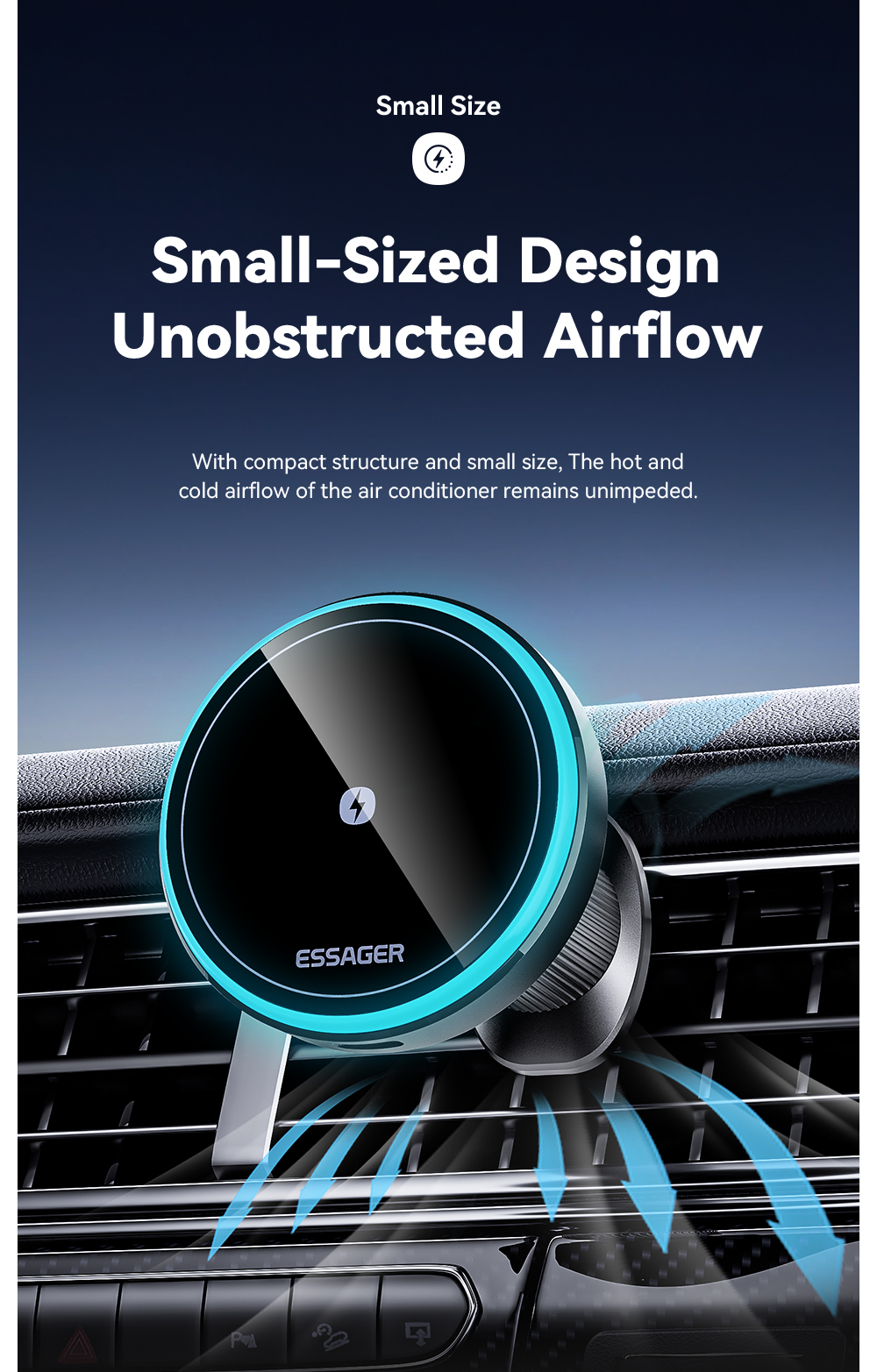 ESSAGER T1 Series Hands Free Car Vent Car Mount Phone Holder