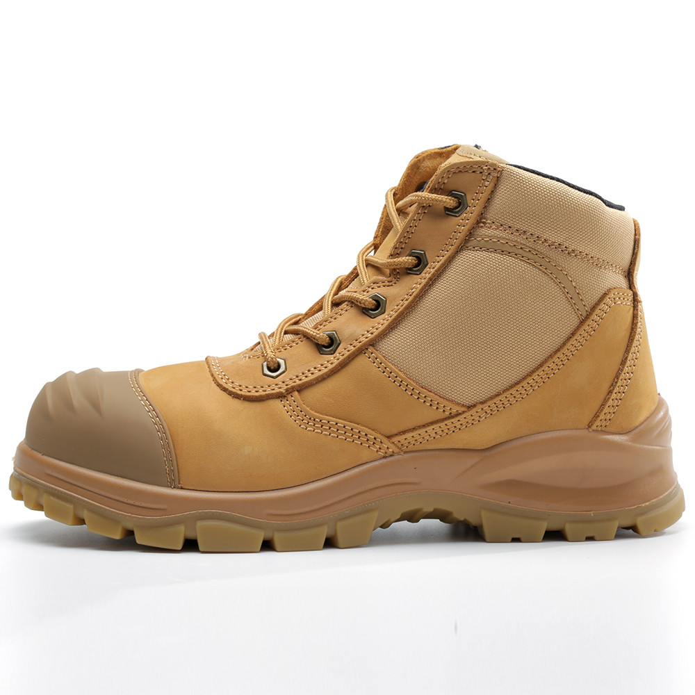 Mid Cut Construction Safety Shoes Genuine Leather Expensive Safety Shoes For Heavy Duty Work