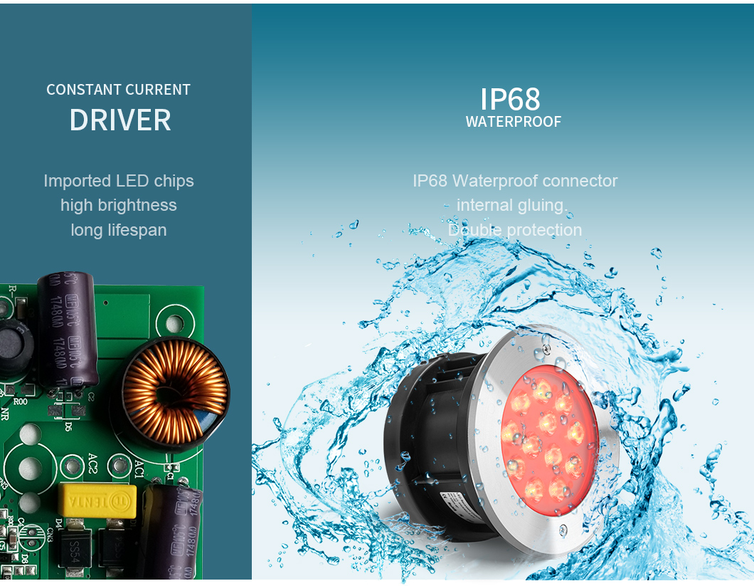 VDE SS316L Waterproof Underwater Led Lights RGB Changing 24 Volt 380LM