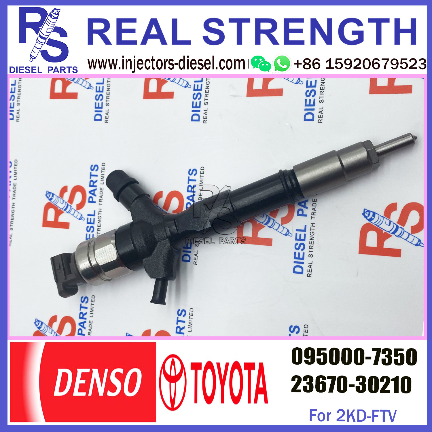Diesel Fuel Injector Assy 095000-7350 for Toyo-ta Land Cruiser 1KD-FTV Prado D4D J120 23670-30210