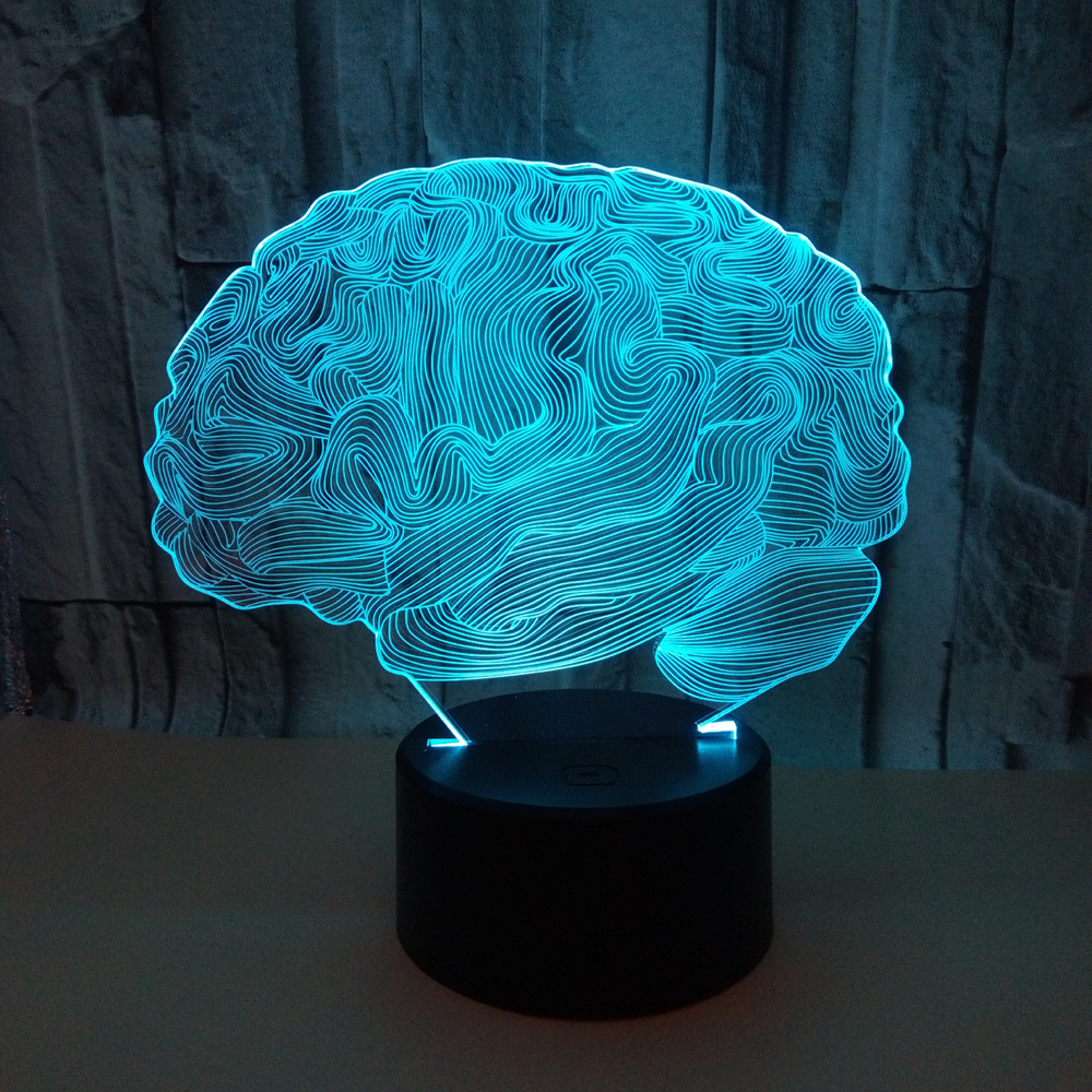 Brain shape colorful 3D visual night lights LED colorful lights 3D touch lights Creative color desktop night light