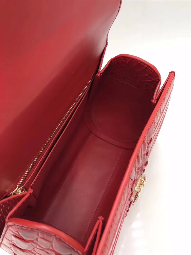 Authentic Crocodile Skin Lady Saddle Purse Genuine Alligator Leather Female Small Handbag Women Crossbody Shoulder Bag