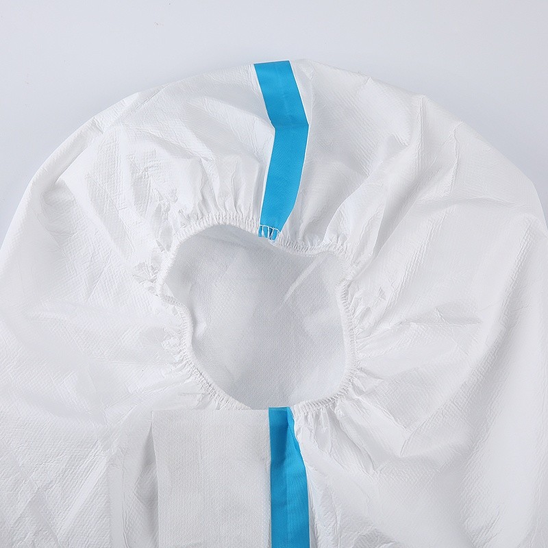 White Latex Free Waterproof Disposable Microporous Coveralls With Hood