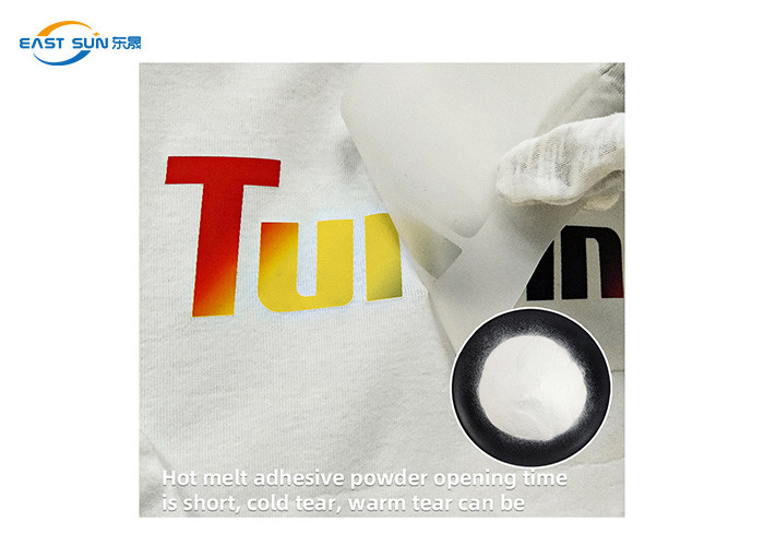 Polyurethane Heat Transfer DTF Hot Melt Powder 80-200microns Adhesive Soft Feel
