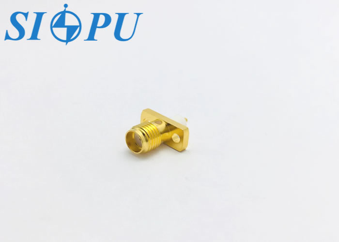 Microstrip Female SMA RF Connector Dual Hole Blue Mounted