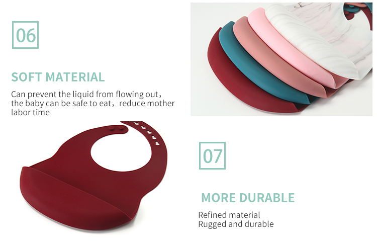 Toddler Feeding Silicone Baby Bib BPA Free Soft With Food Catcher