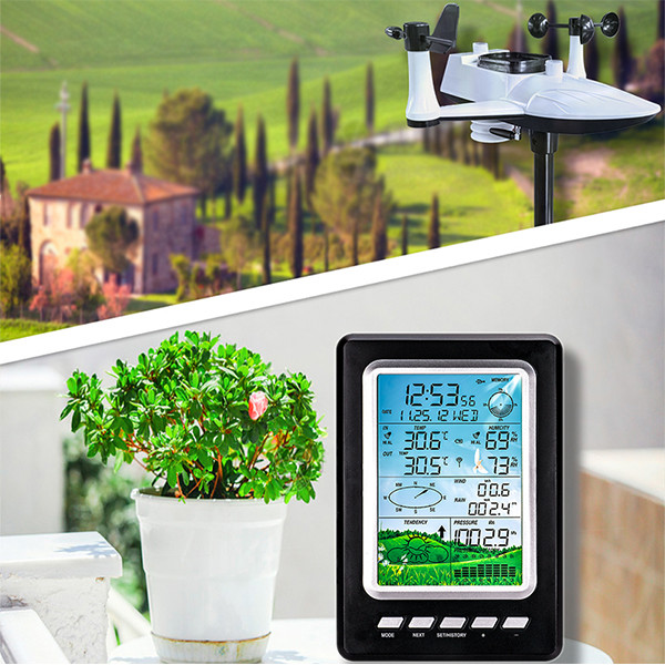 Wireless Outdoor Weather Station Remotely Measure Wind Direction Wind Speed Rainfall Air Pressure