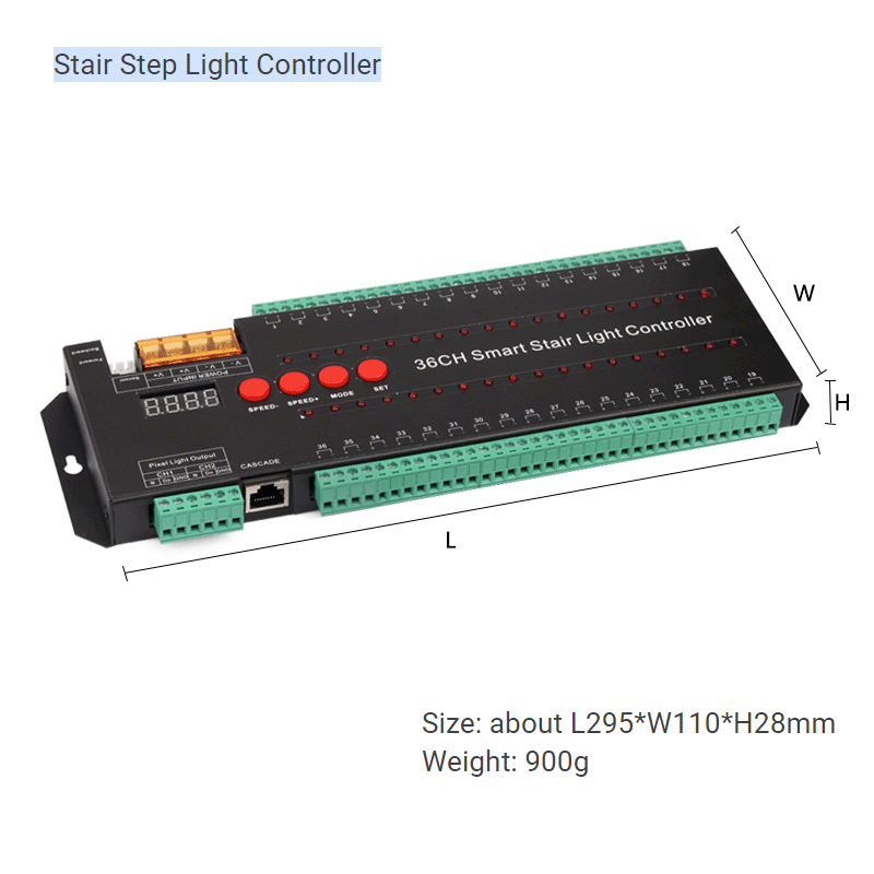 36 Channel Intelligent Pixel LED Stair Controller For LED Light