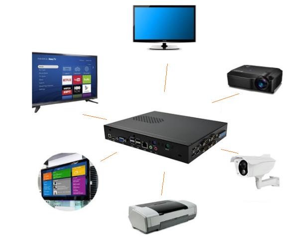 Black Mini Desktop PCs Intel Core i5-7200U i5-7300U VGA+HDMI Fan cooling