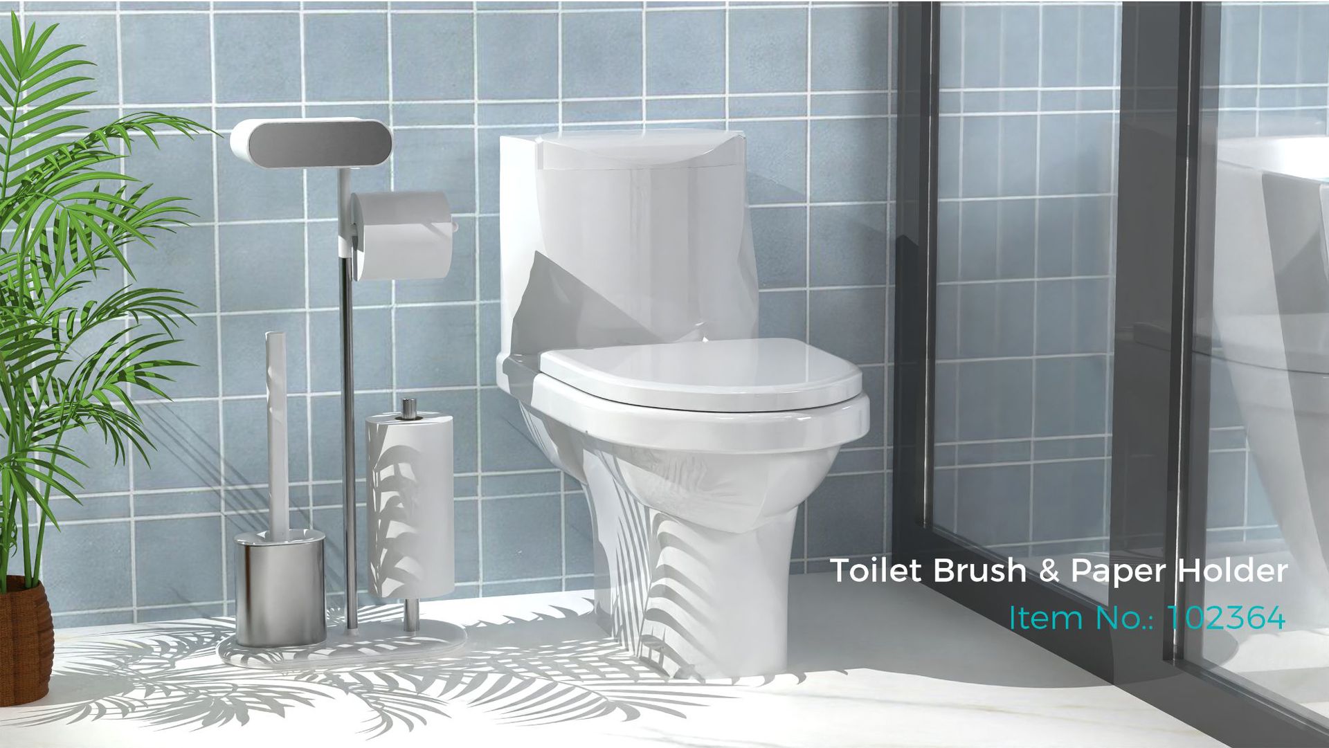Bathroom Paper Holder Stainless Steel Compact TPR Toilet Brush Holder SET