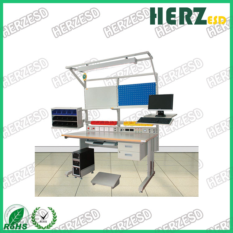 Clean Room ESD Work Table Light Duty Height Adjustable Range 670-1120mm With Power Box