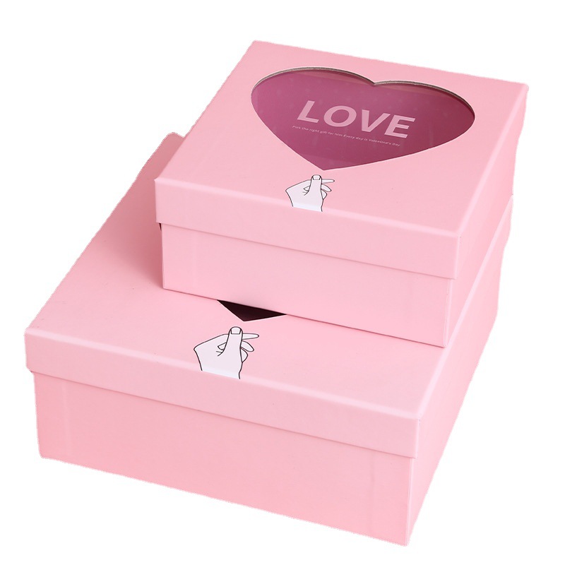 Custom Heart-Shaped Transparent Window Gift Box with Your Own Logo Colorful Design