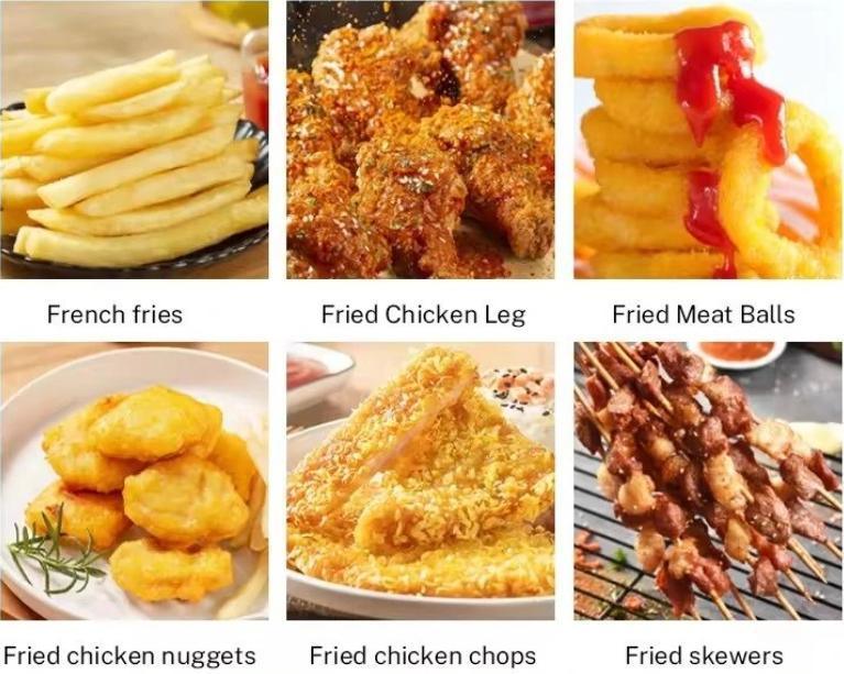 Large Gas Frying Machine Automatic for Dough Chicken Meat Onion Potato Chicken Frying Machine