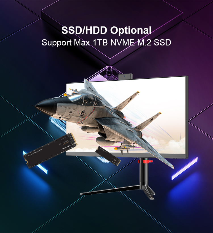 DDR3 4GB RAM 128GB SSD 30inch Core I3 I5 I7 Aio Office Monoblock Computer All In One Pc