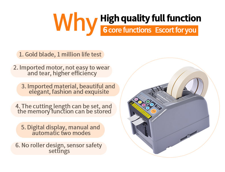 ZCUT-9 Automatic Tape Dispenser 60mm Width No Roller With Gold Blade