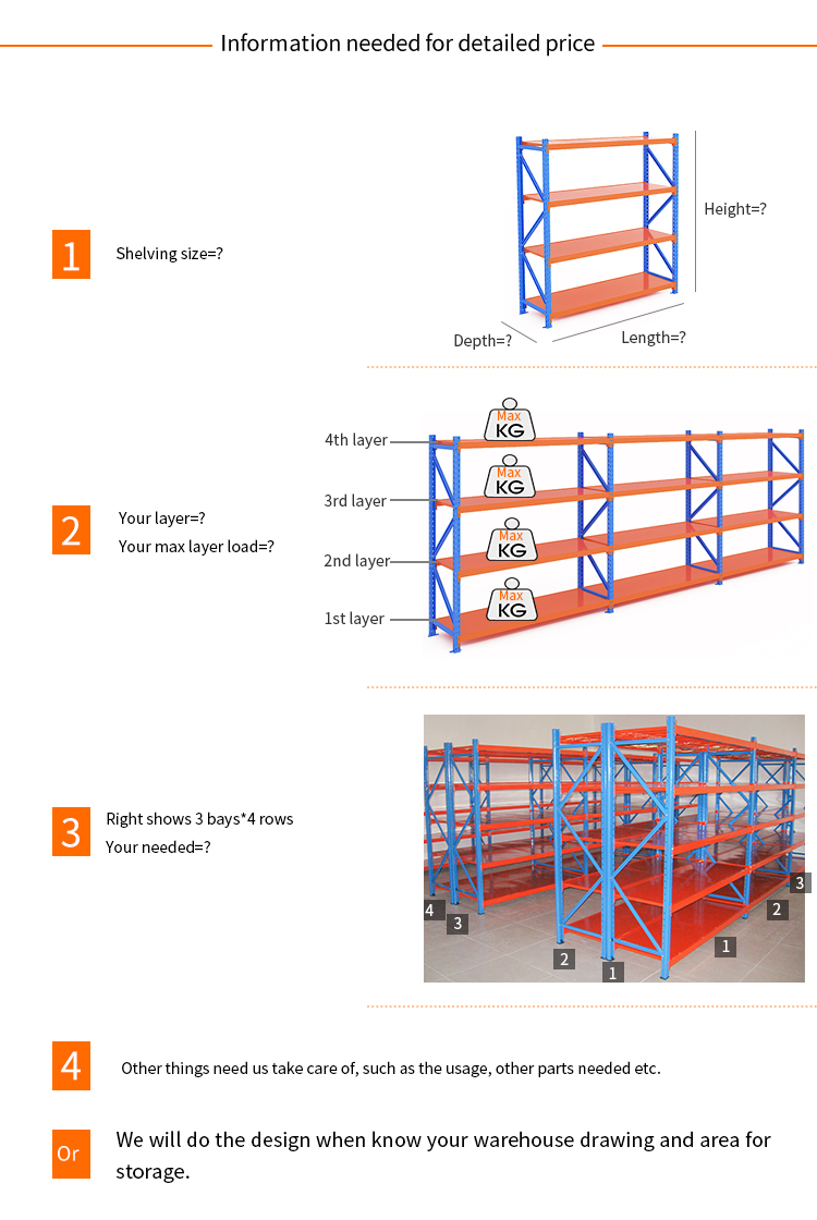 200-600kgs/level Capacity Medium Duty Steel Shelving for Industrial Storage Warehouse