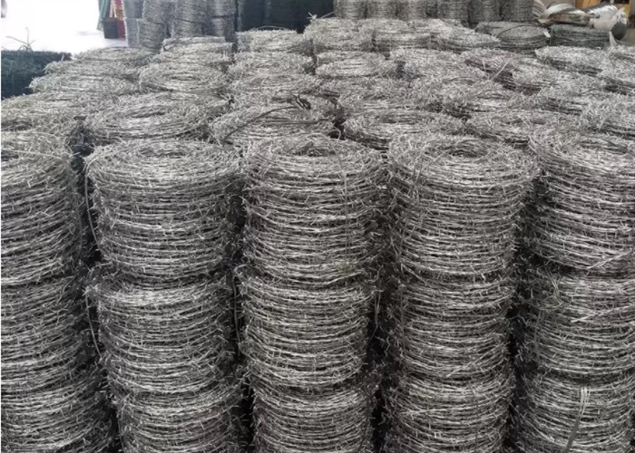Galvanized / Pvc Coated 2.0mm Steel Barbed Wire For Field Fencing 25kg/Roll