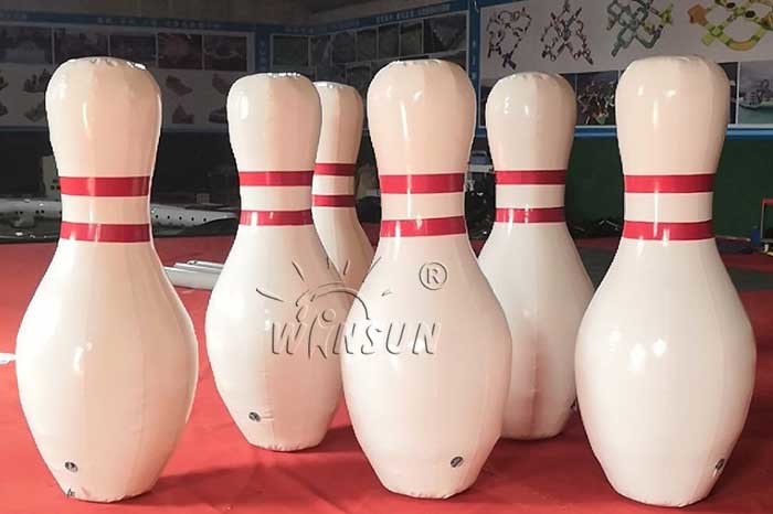 Non - Toxic Inflatable Model , Three Layers PVC Blow Up Bowling Pins