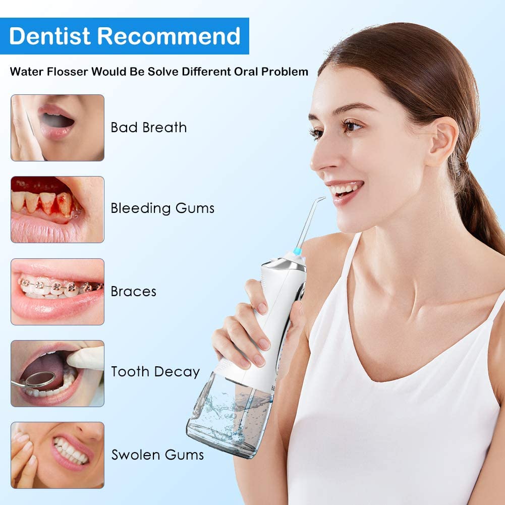 5V Rechargeable Water Flosser , Oral Hygiene Irrigator With 0.3L Tank