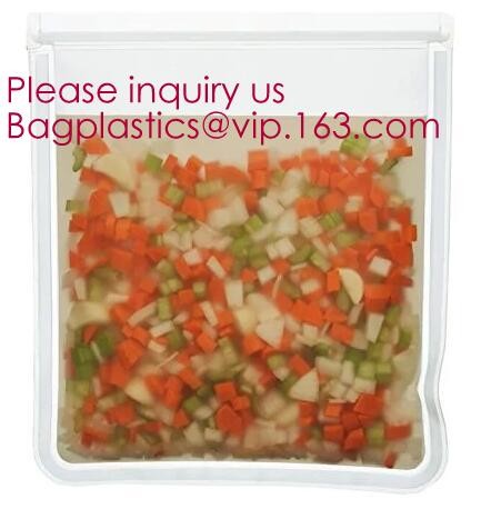 PEVA Reusable Food Storage Bag Airtight Zip Seal Bags Keep Your Food Fresh Re-zips are made out of food safe, fresh lock