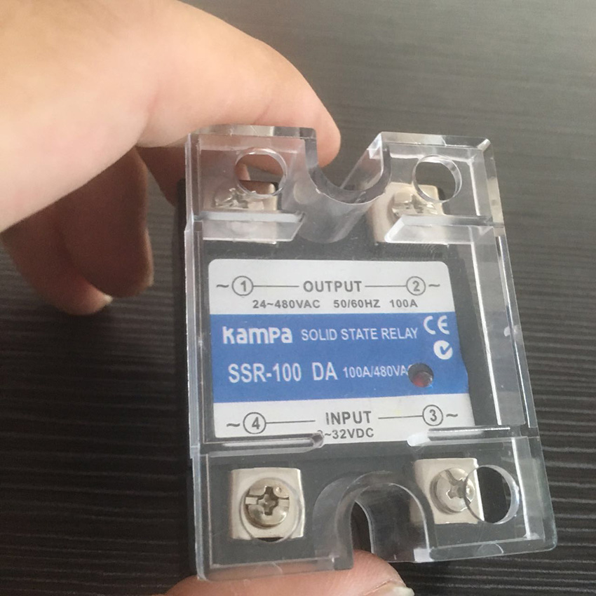 High Quality Single Phase Solid State Relay DC to AC 100A Output 24-480VAC Black SSR Solid State Relay(SSR-100DA)