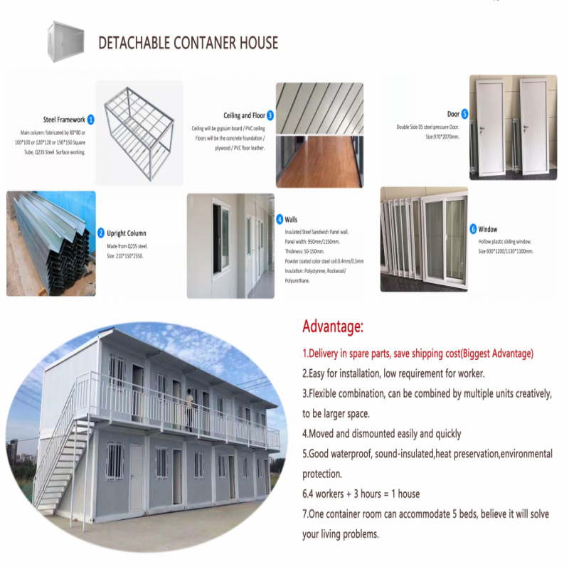 Expandable Prefabricated Container House With Sandwich Panel
