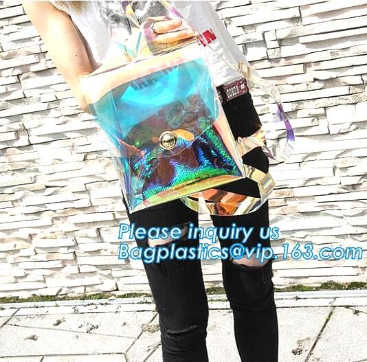 pocket transparent pvc clear backpack wholesale with padded straps, Waterproof Clear School Student Transparent PVC Back