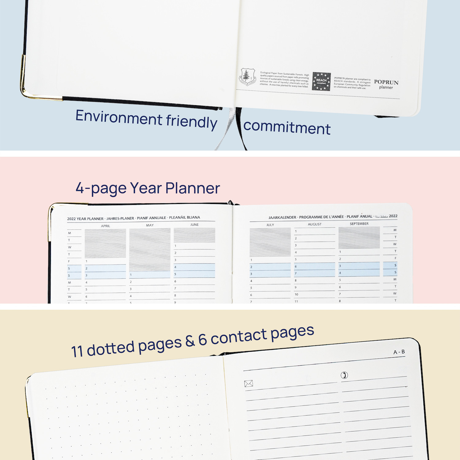 Eco friendly Casebound Planner With Gilt Medal Protection Corners