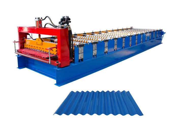 Building Material Corrugated Steel Panel Roll Forming Machine Roller Diameter 80MM